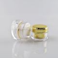 Emballage acrylique du pot de crème cosmétique 5g de soin de peau personnel d'or avec le chapeau d'or